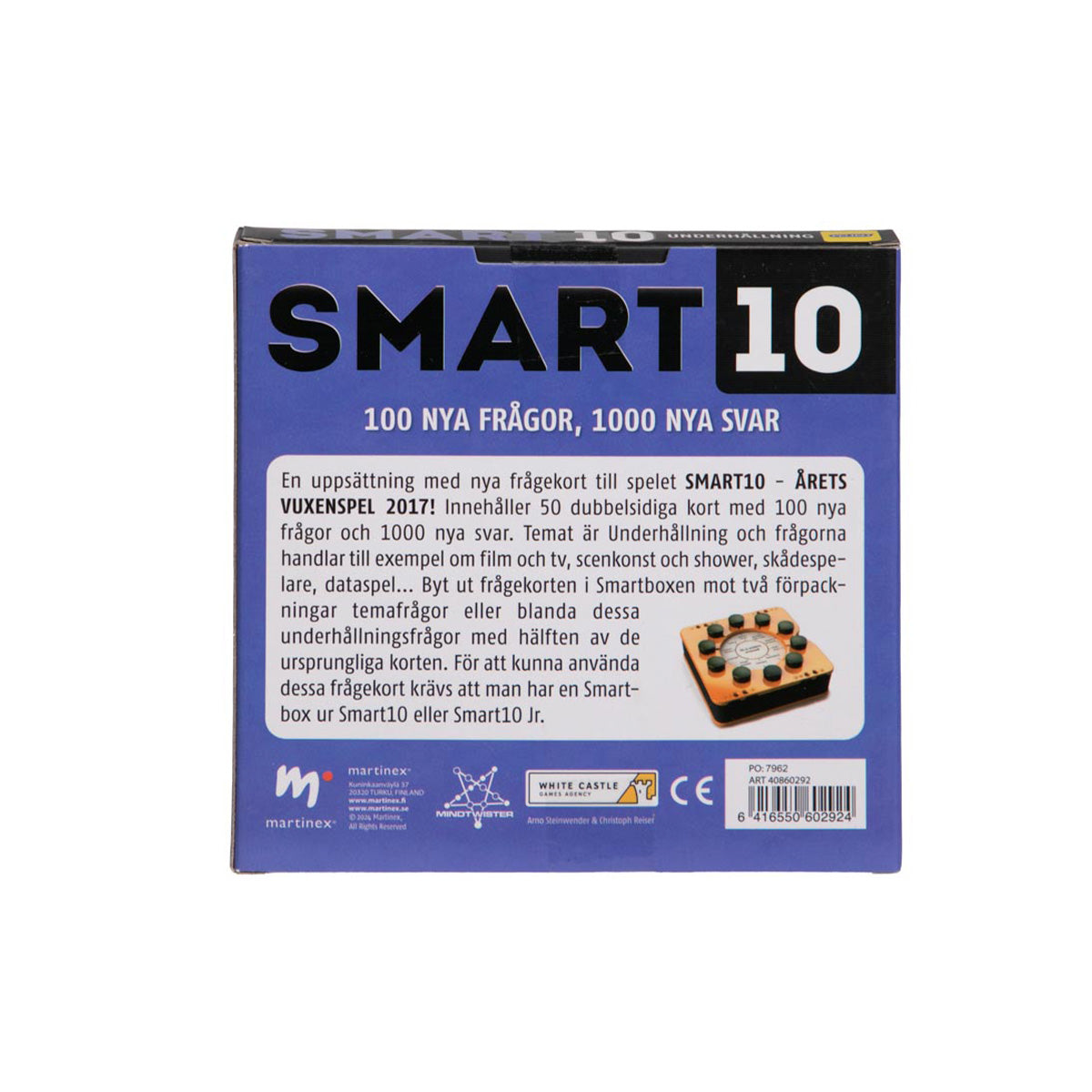 SMART10-frågekort Underhållning (svenska)