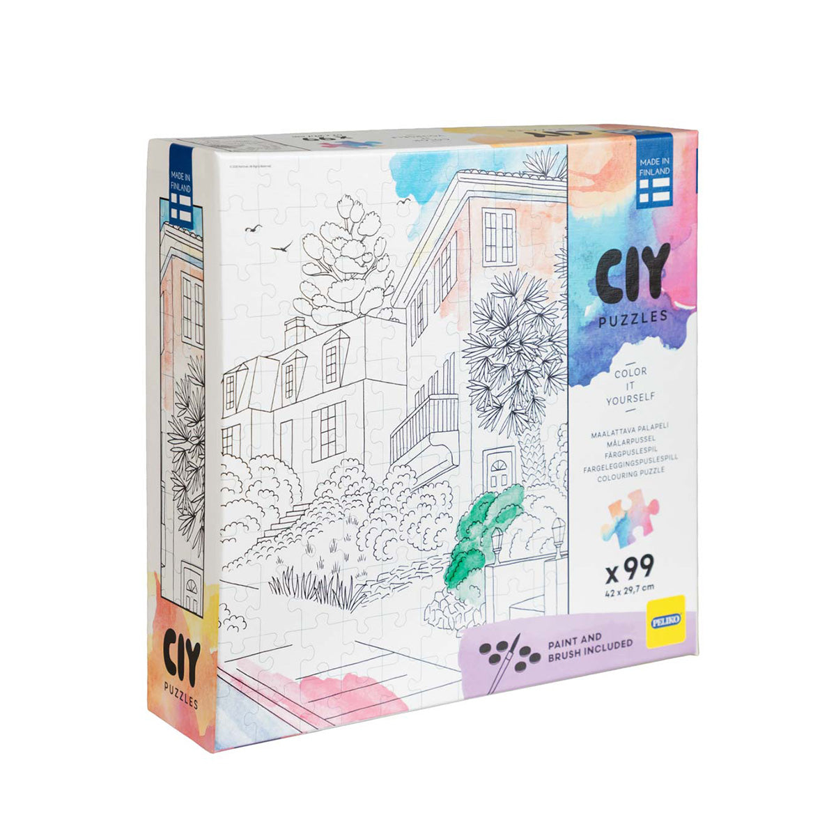 CIY-palapeli 99 palaa ja vesivärit Katukuva
